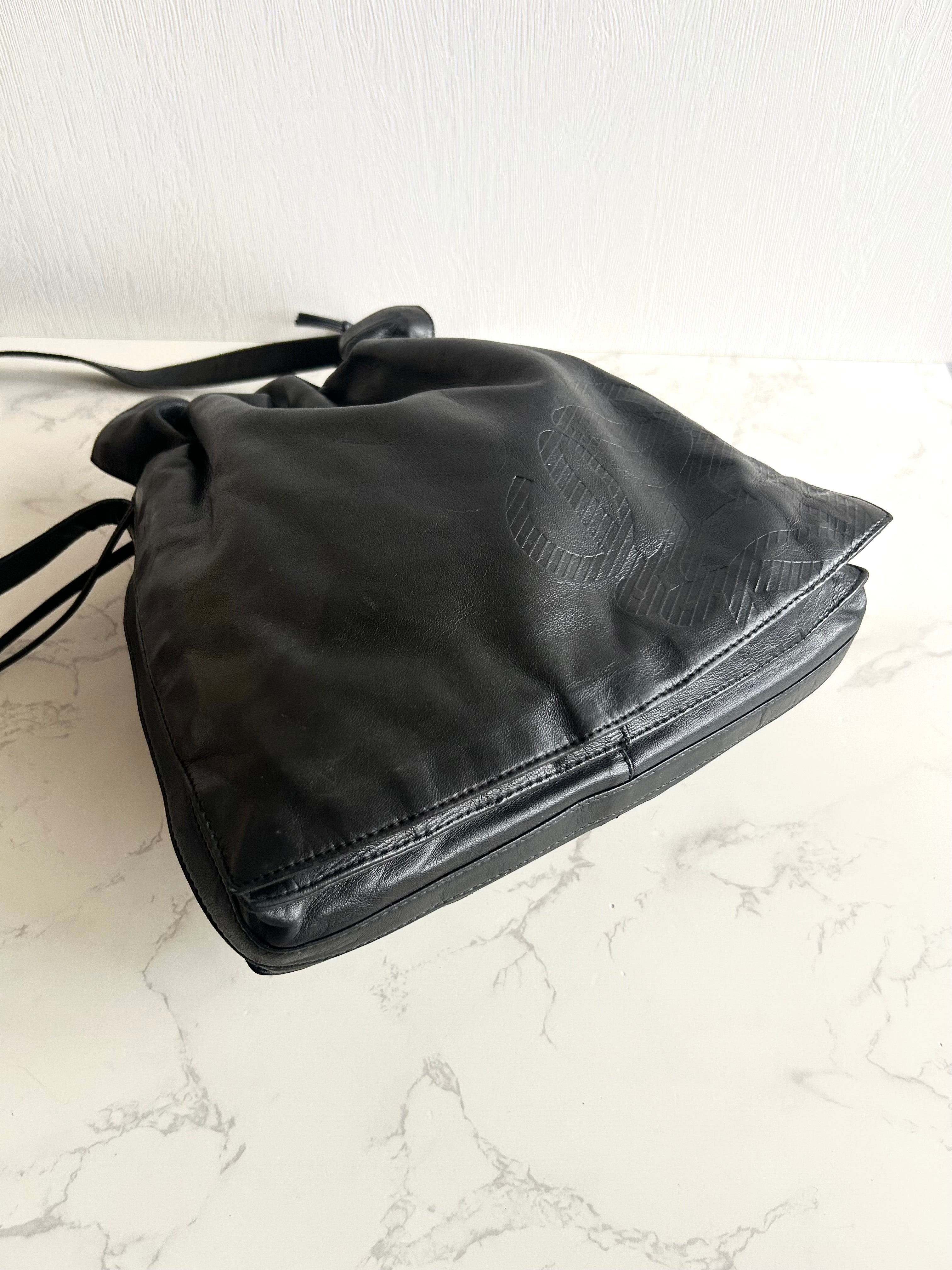 Loewe Black Anagram Napa Leather Bucket Bag Shoulder Bag Crossbody Bag
