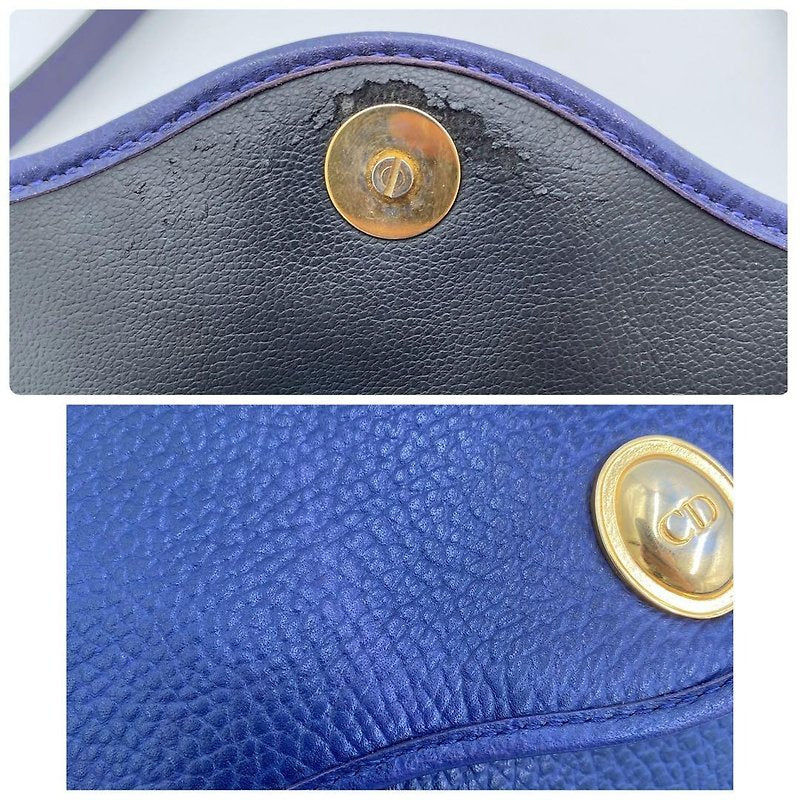 CHRISTIAN DIOR Rare Indigo Golden Egg Leather Side Bag / Crossbody Bag