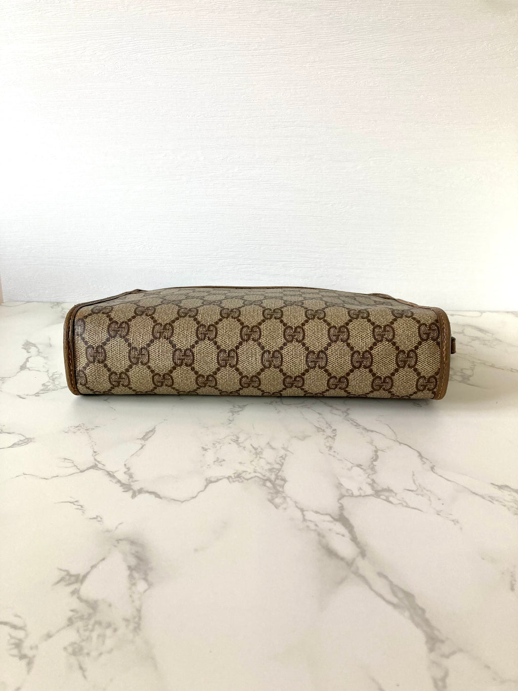 GUCCI Brown Monogram Gold Accessories Two-way Shoulder Bag / Pouch Bag