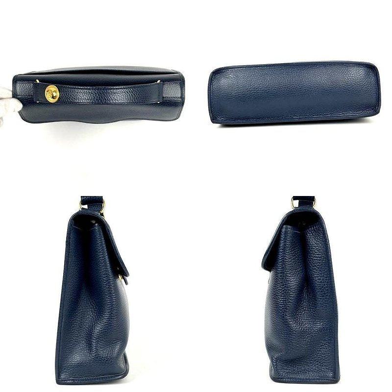 CHRISTIAN DIOR Rare Dark Blue Gold Egg Kelly Leather Side Bag/Messenger Bag/Handbag