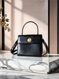 CELINE Rare Planet Black Gold Leather Kelly Handbag/Side Bag/Messenger Bag