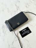CHANEL Black Caviar Leather WOC Long Wallet / Side Bag / Crossbody Bag