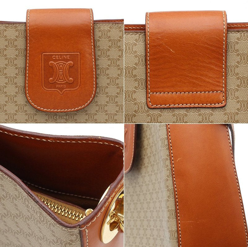 CELINE rare old flower patchwork leather saddle bag / side bag