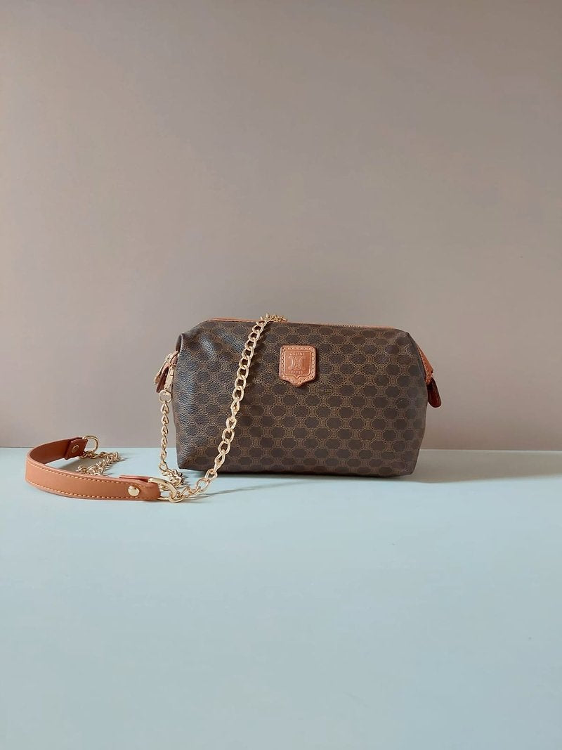 CELINE Medium Cloud Monogram Leather Side Bag/Messenger Bag/Clutch Bag