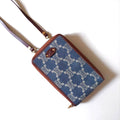 CELINE rare denim blue single shoulder old flower small bag/long clip/wallet/side bag/oblique bag