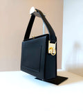 CELINE black gold ring envelope box small clutch / underarm bag