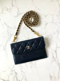 CHANEL Rare Black Lamb Skin Mini Chain Crossbody Bag