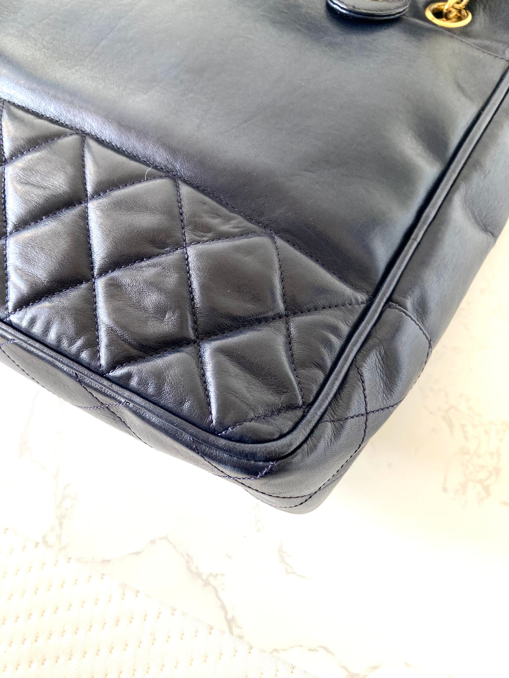 CHANEL Metalasse Black x Gold Chain Tote Bag