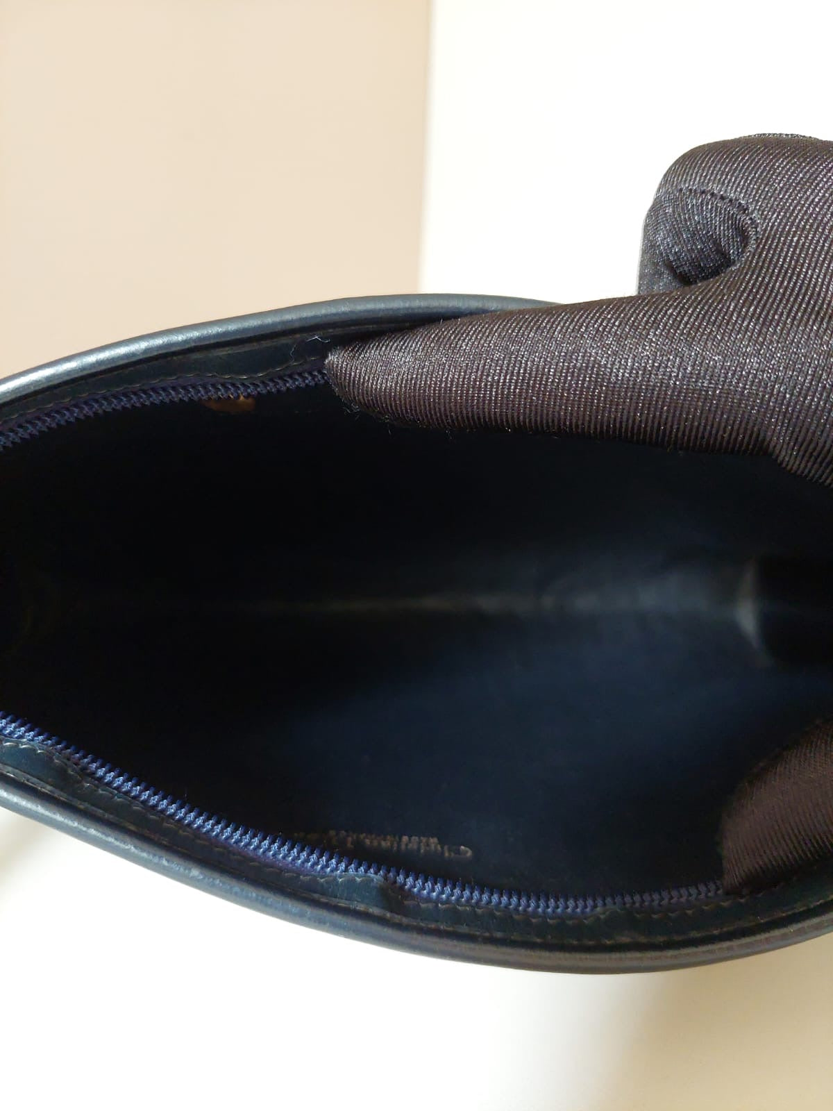CHRISTIAN DIOR dark blue monogram shoulder bag / side bag