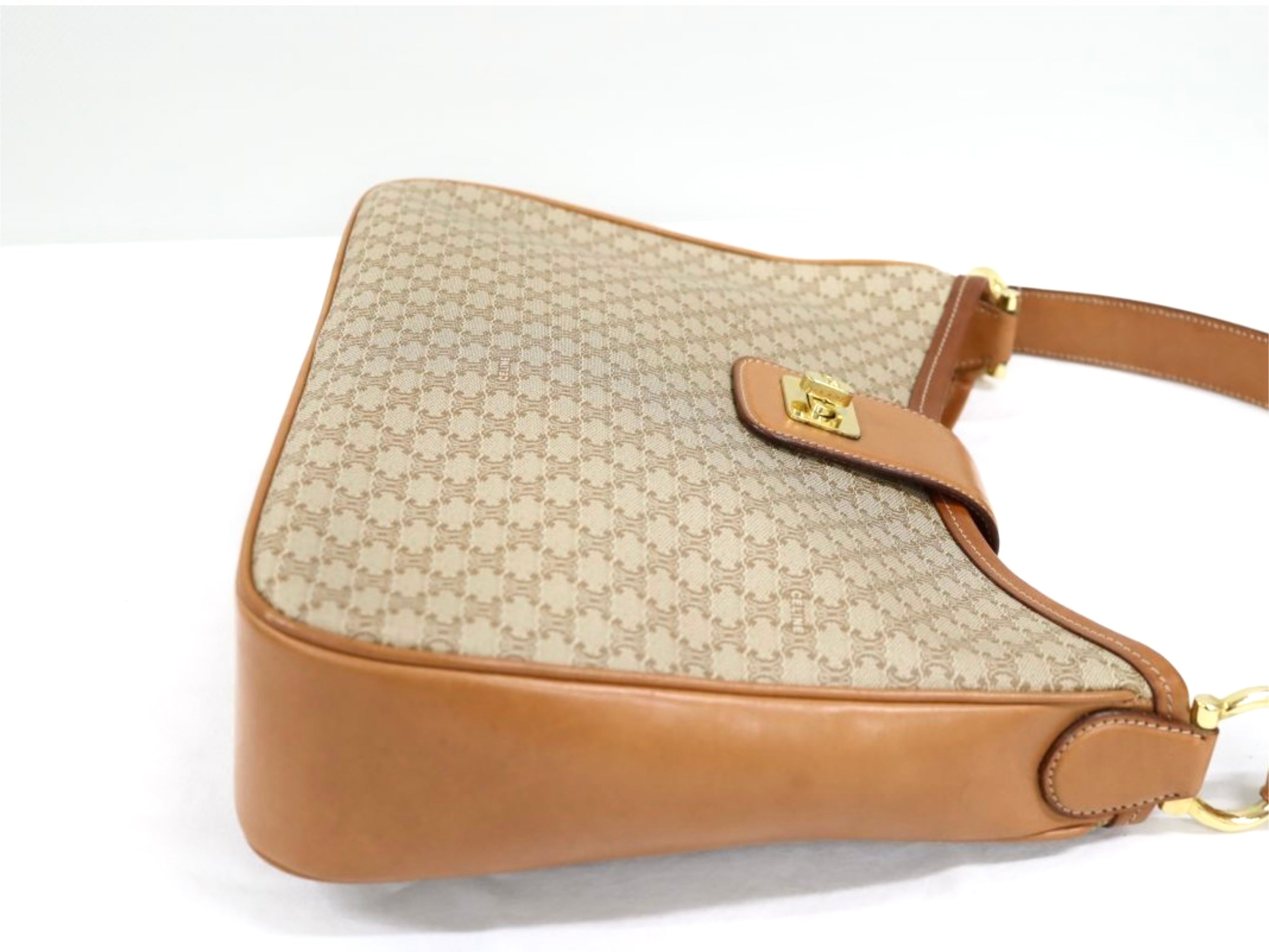 Celine 凱旋門旋轉扣老花流浪包 側背包 斜背包 中古包