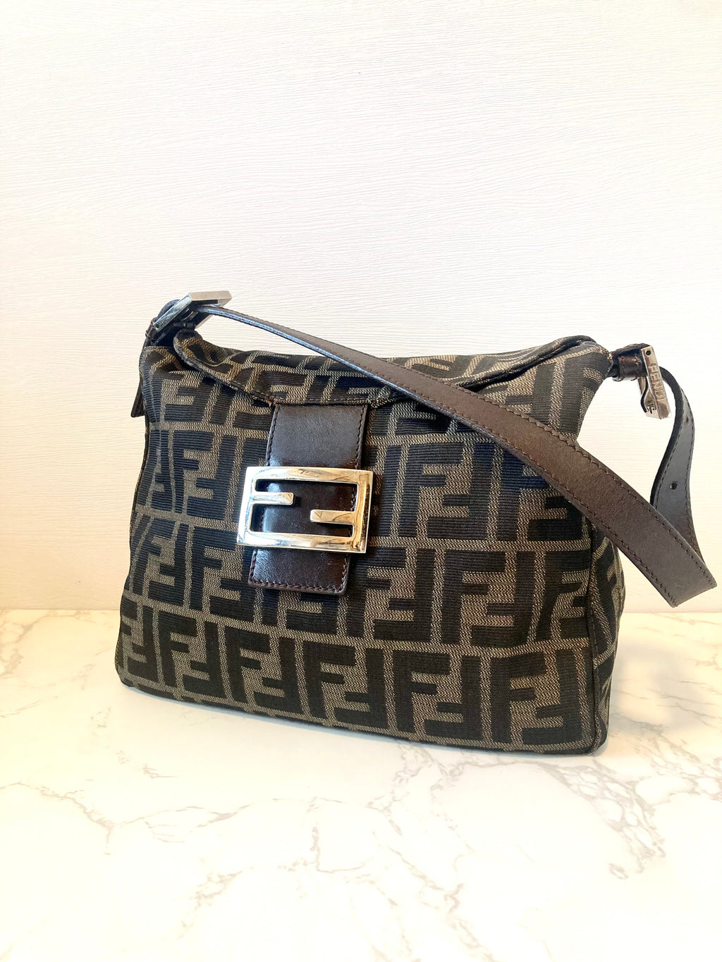 FENDI Zucca Monogram Shoulder Bag