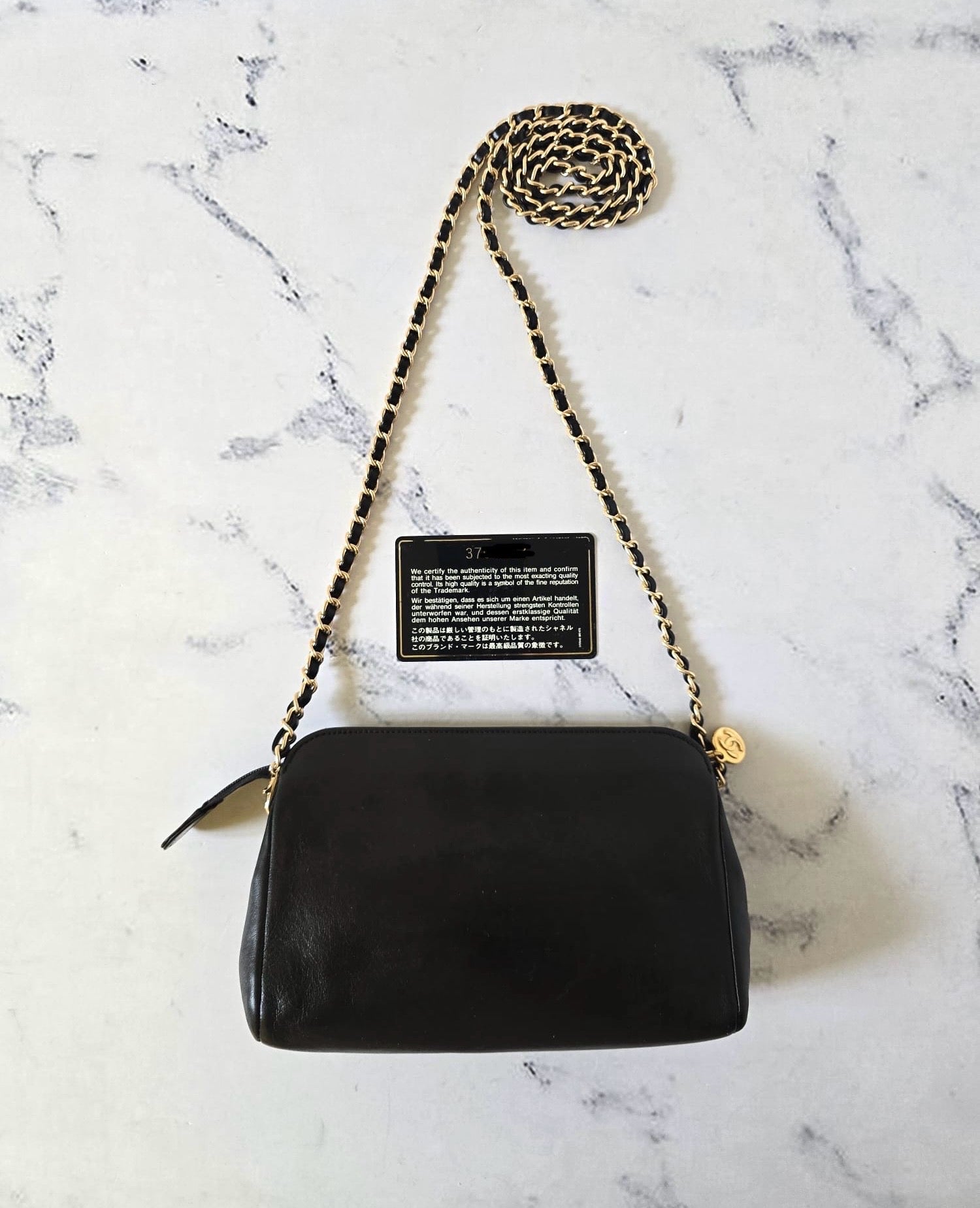 Chanel黑色小羊皮革斜背包 單肩包 側背包 中古包
