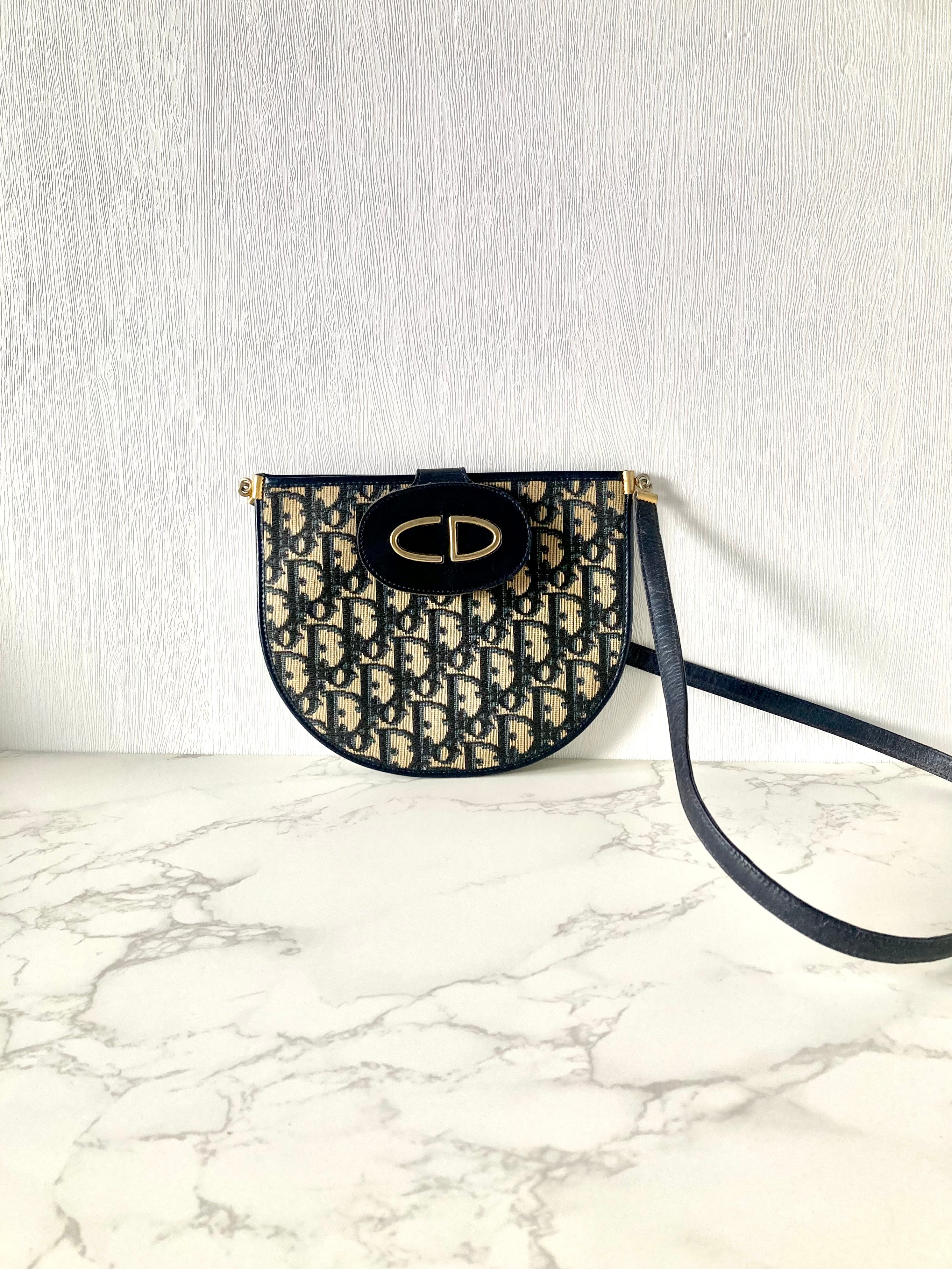CHRISTIAN DIOR Navy Trotter Mini Bobby Crossbody Bag