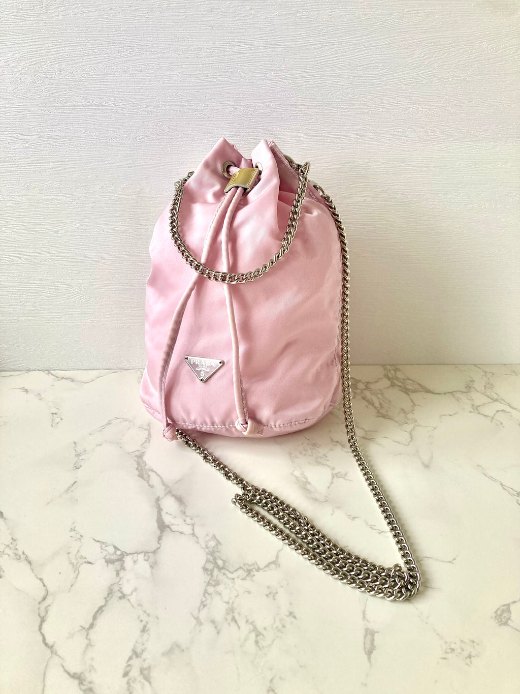 PRADA Parachute Chain PInk Mini Bucket (Add-on)