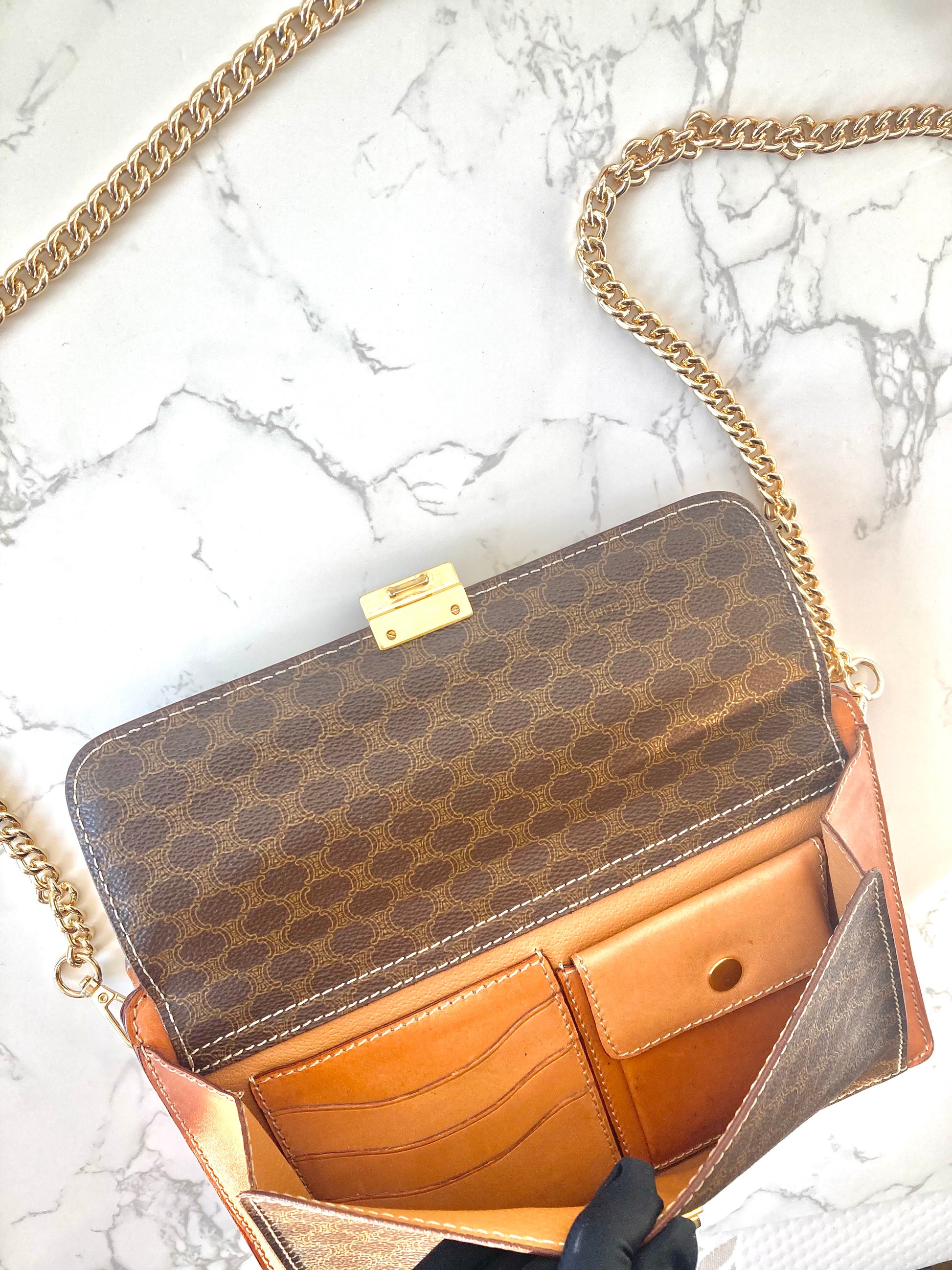 CELINE Monogram Envelope Chain Pouch Bag (Add-on)