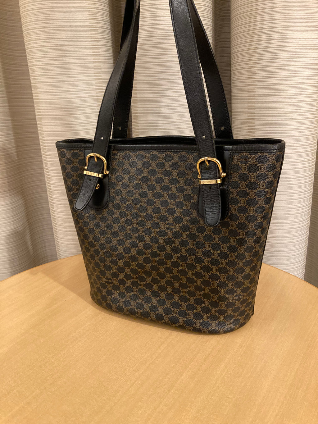 CELINE Black Macadam Small Tote