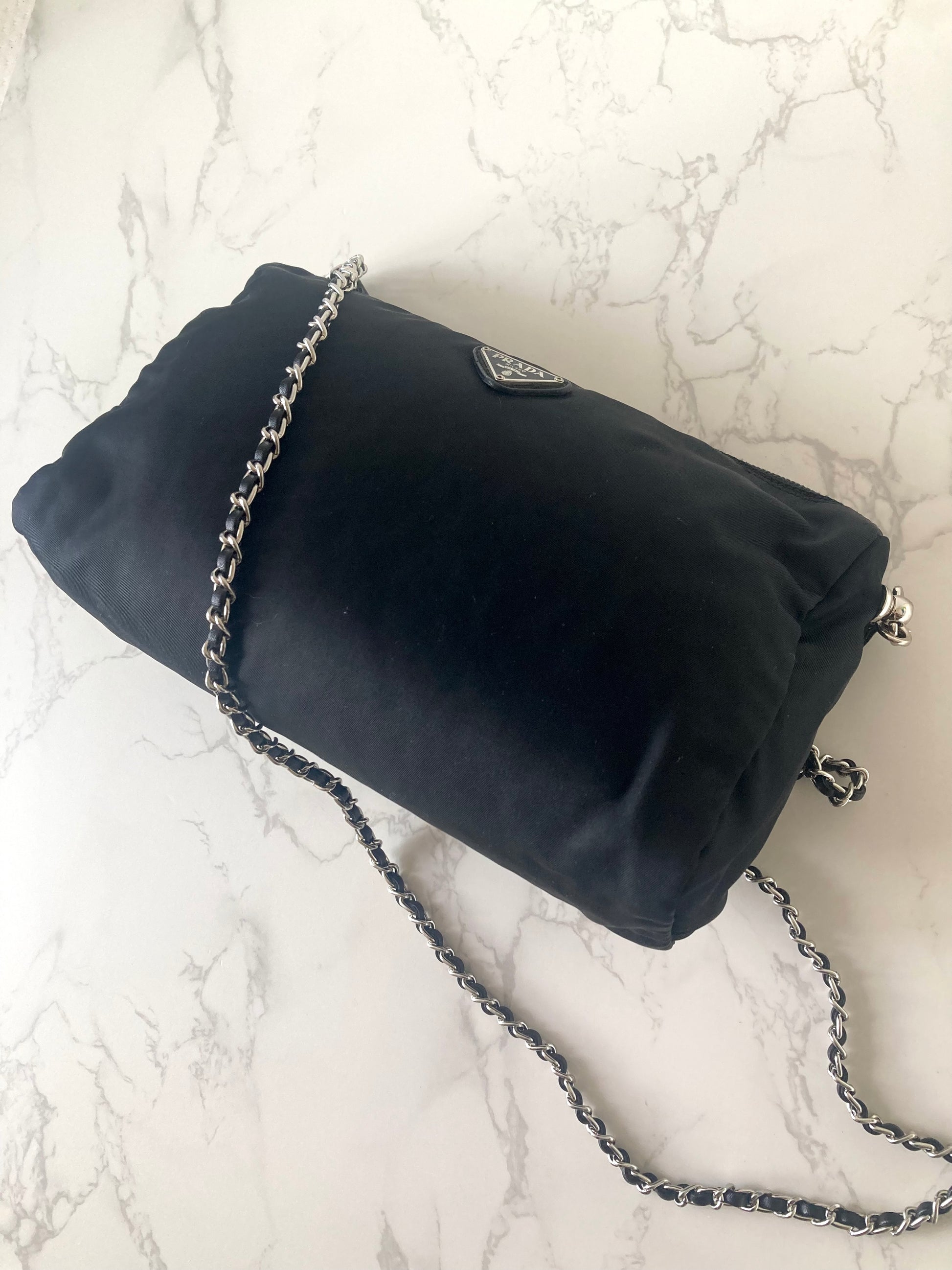 PRADA Tessuto Nylon Black Mini Two-way Crossbody / Pouch Bag