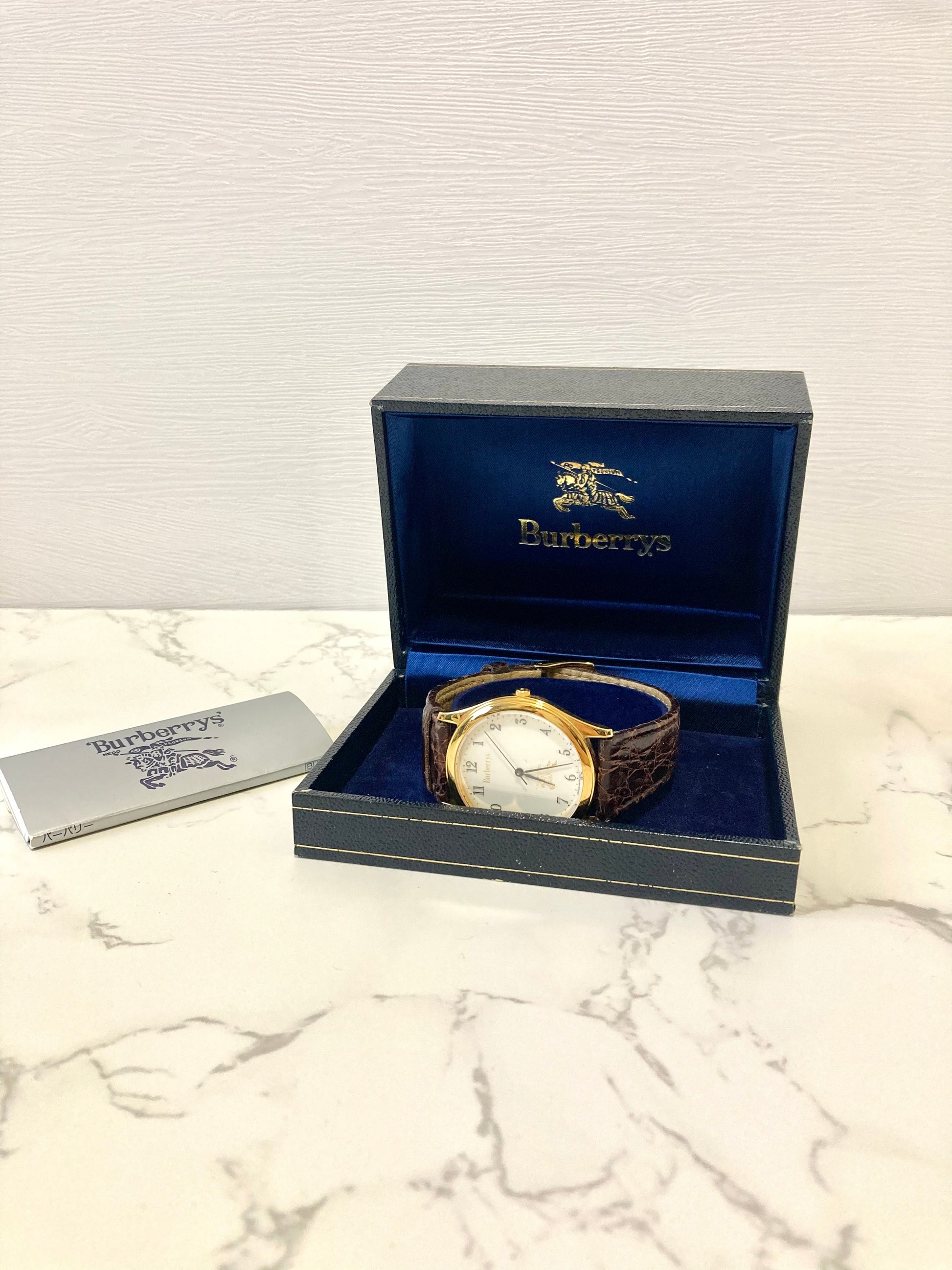 BURBERRY Full Set Horse Carriage Leather Watch