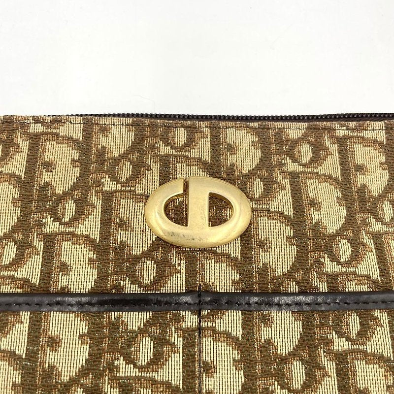 CHRISTIAN DIOR Burgundy old flower Bobby shoulder bag/side backpack/underarm bag