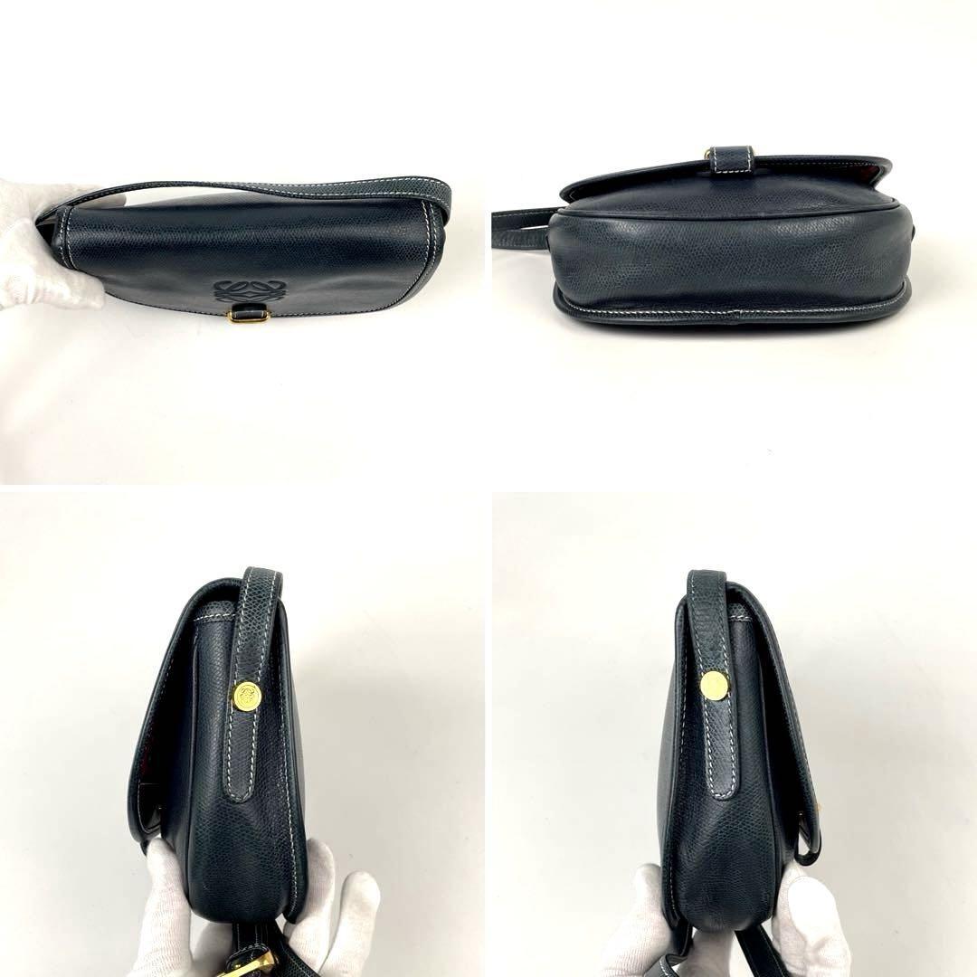 LOEWE rare black and blue half-moon saddle - with original photo card