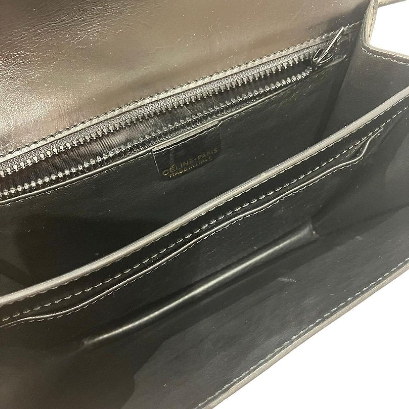 CELINE Rotating Planet Black Leather Tofu Small Bag Side Bag/Slant Bag - Japanese Second-hand Vintage