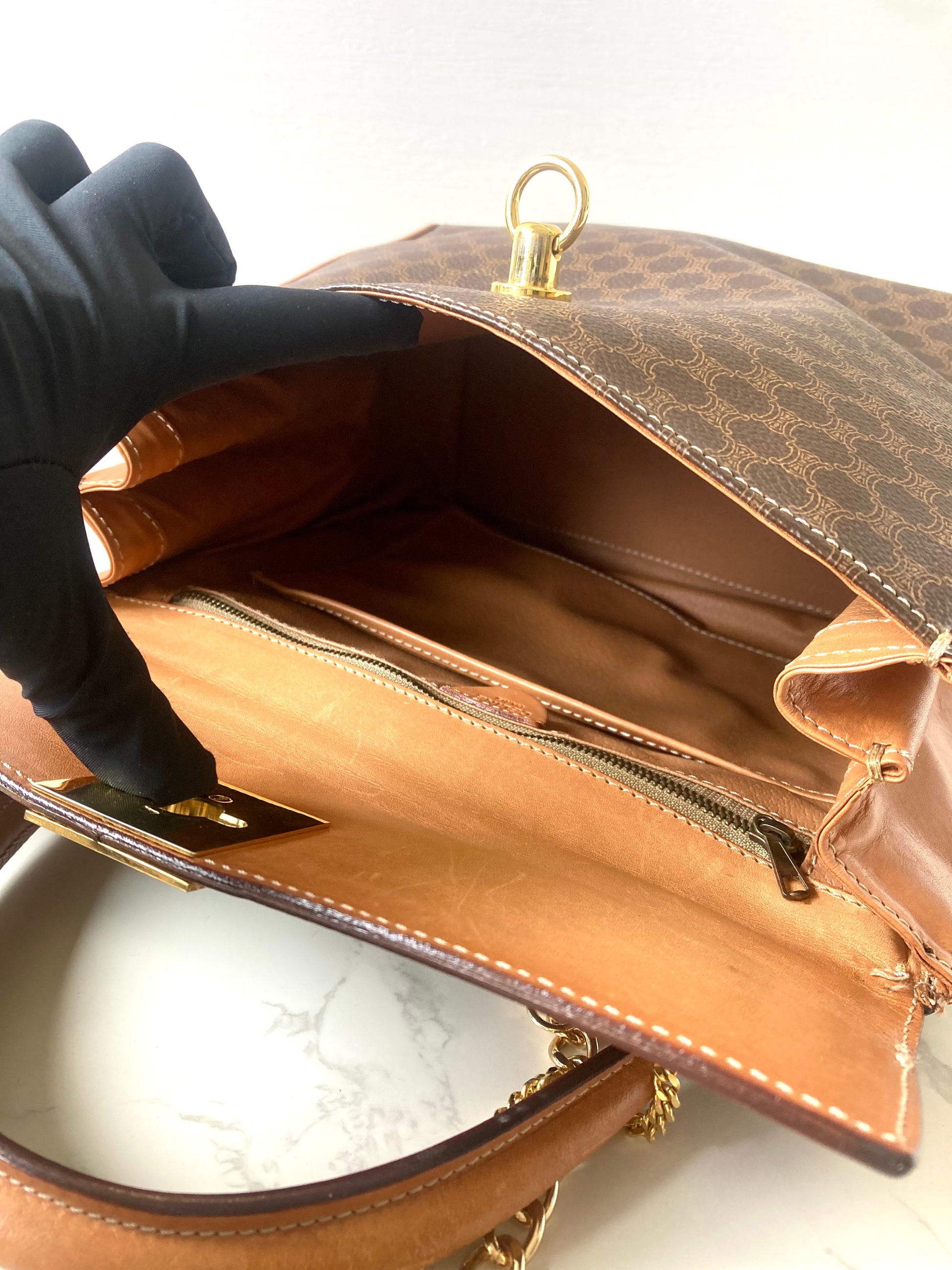 CELINE Two-way Kelly Monogram Handbag / Crossbody Bag
