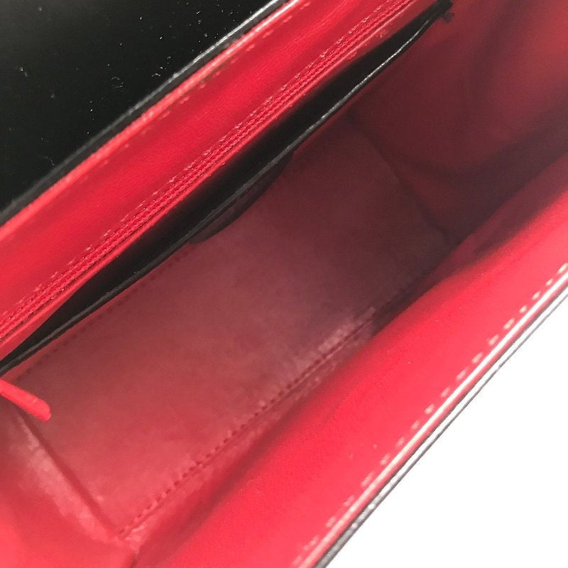 CELINE Rare Planet Black Gold Leather Kelly Handbag/Side Bag/Messenger Bag