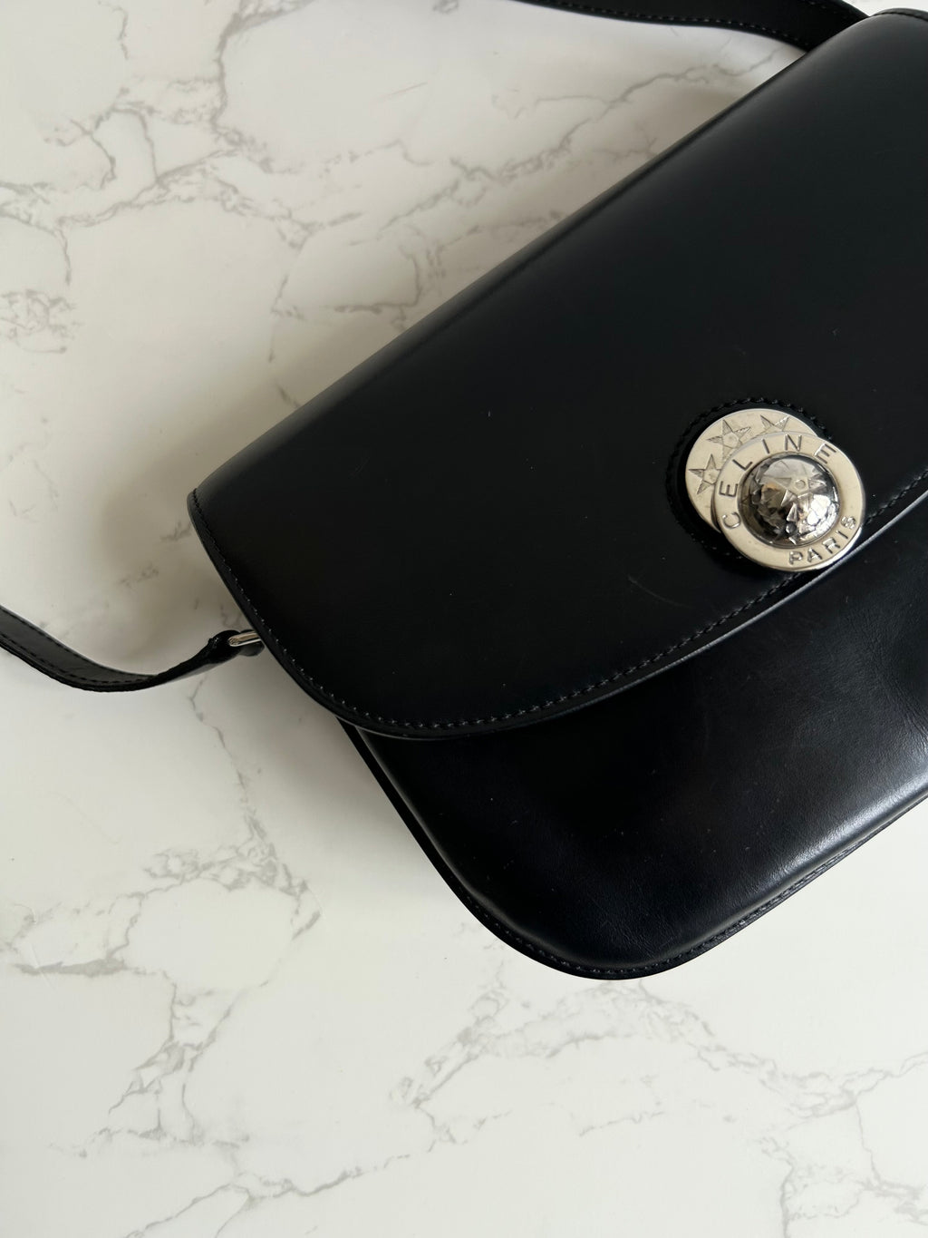 CELINE Rare Moving Planet Black Tofu Side Bag/Slant Bag