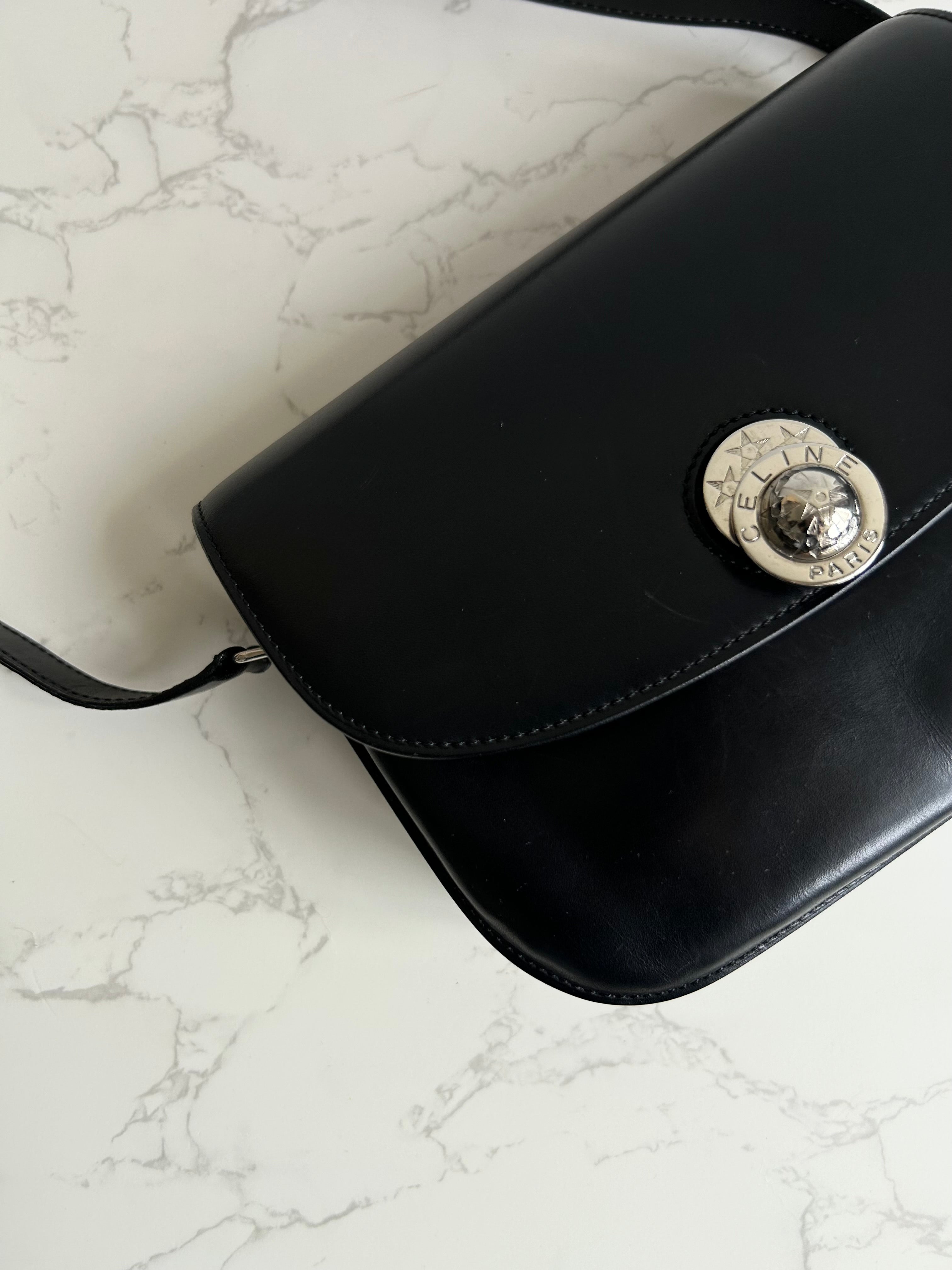 CELINE Rare Moving Planet Black Tofu Side Bag/Slant Bag
