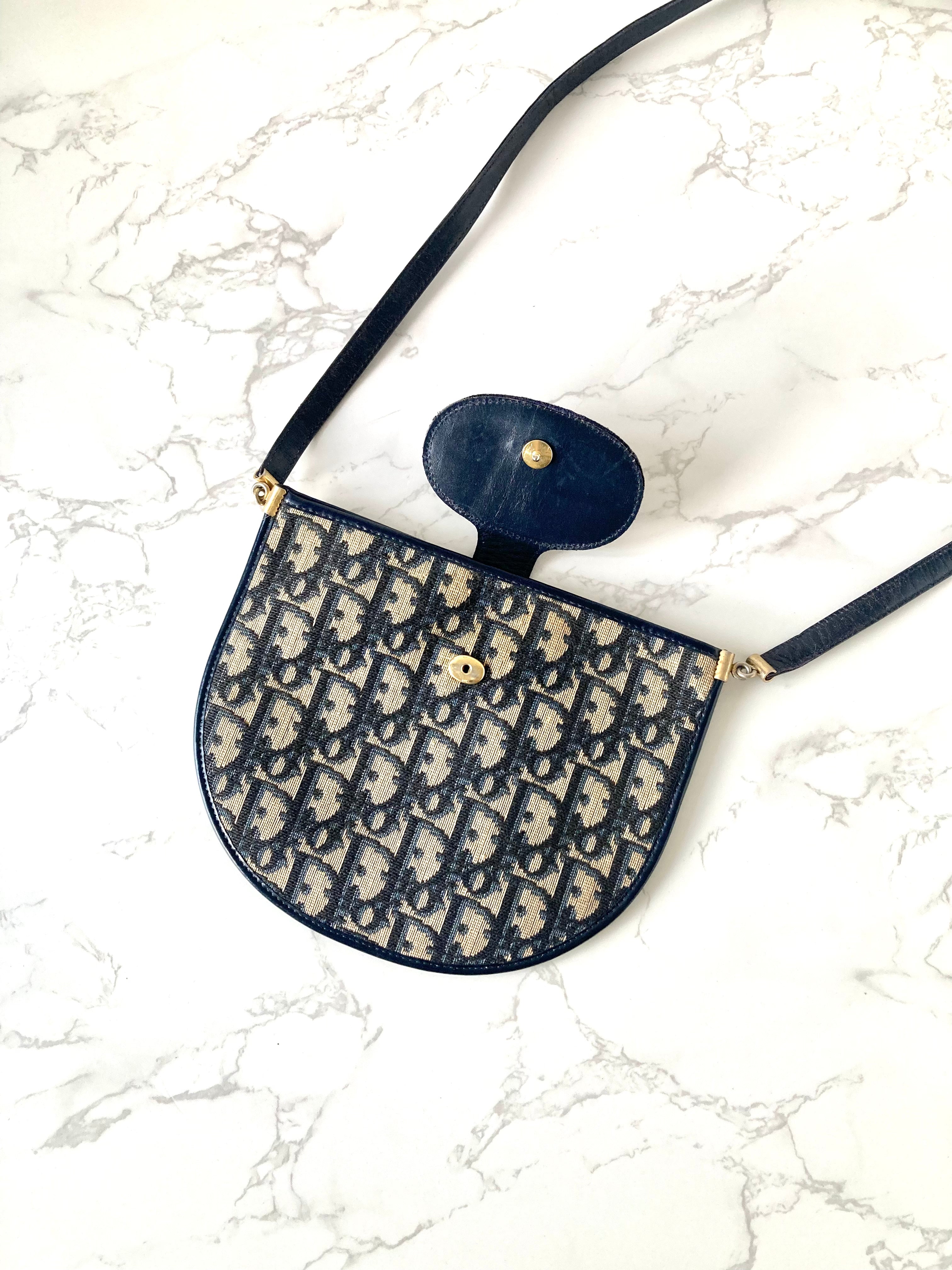 CHRISTIAN DIOR Navy Trotter Mini Bobby Crossbody Bag