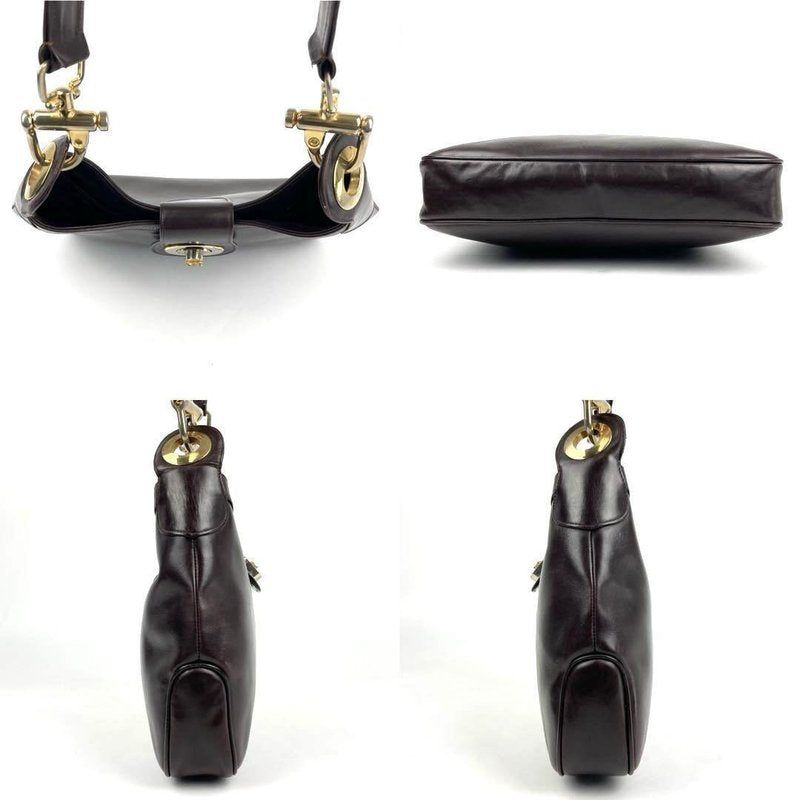 CELINE Gold Arc de Triomphe Leather Side Bag / Underarm Bag