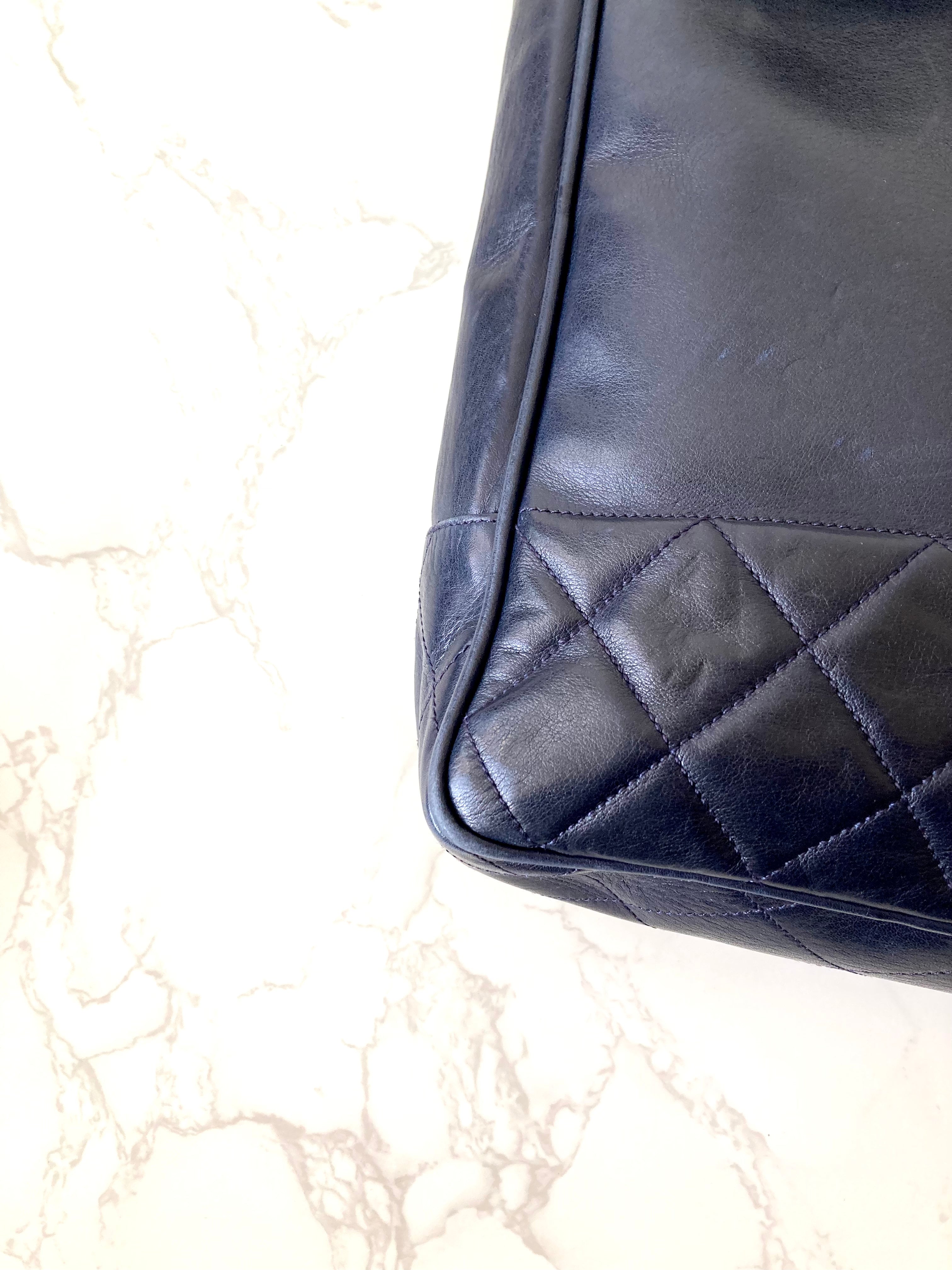CHANEL Metalasse Black x Gold Chain Tote Bag