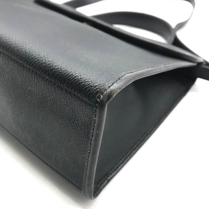 CHRISTIAN DIOR Rare Black Kelly Leather Side Bag/Messenger Bag/Handbag - Japanese Second-hand Vintage