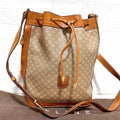 Celine Macadam Vintage Bucket Bag / Shoulder Bag / Crossbody Bag