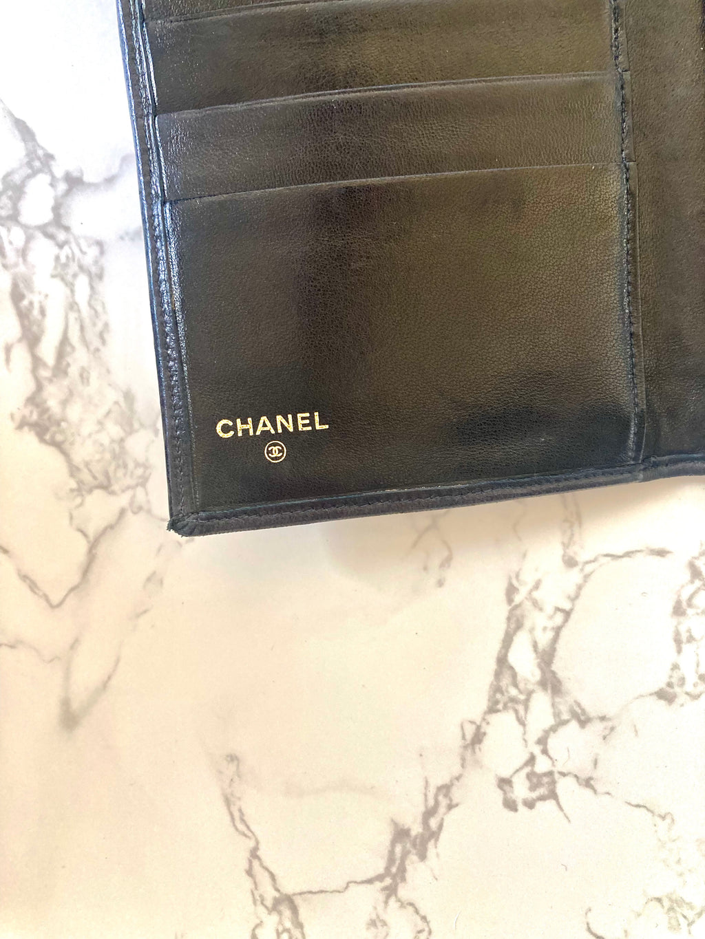 CHANEL Rare Black x Gold Long Bi-fold Wallet