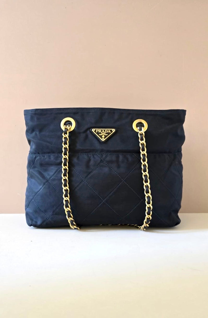 Prada降落傘鏈子側背包/單肩包/托特包