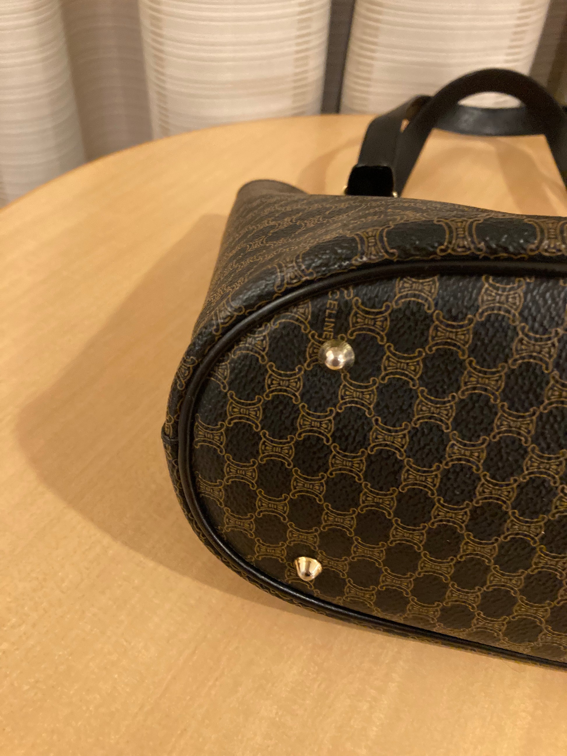 CELINE Black Macadam Small Tote