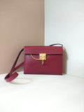 CELINE Rare Burgundy Gold Teardrop Chain Box Bag/Shoulder Bag/Crossbody Bag