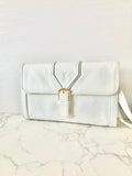 YVES SAINT LAURENT Signature White Logo Shoulder / Crossbody Bag