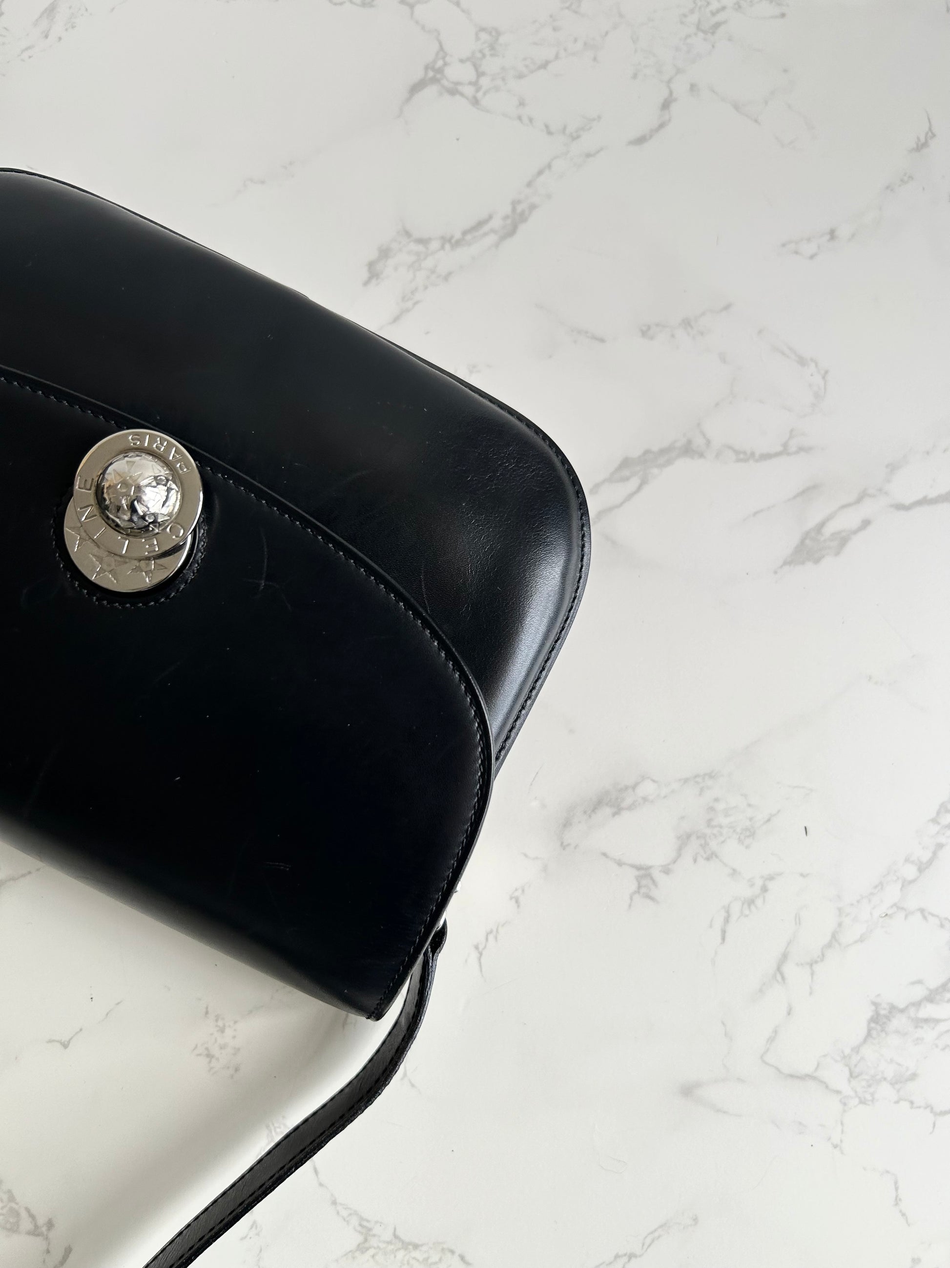 CELINE Rare Moving Planet Black Tofu Side Bag/Slant Bag