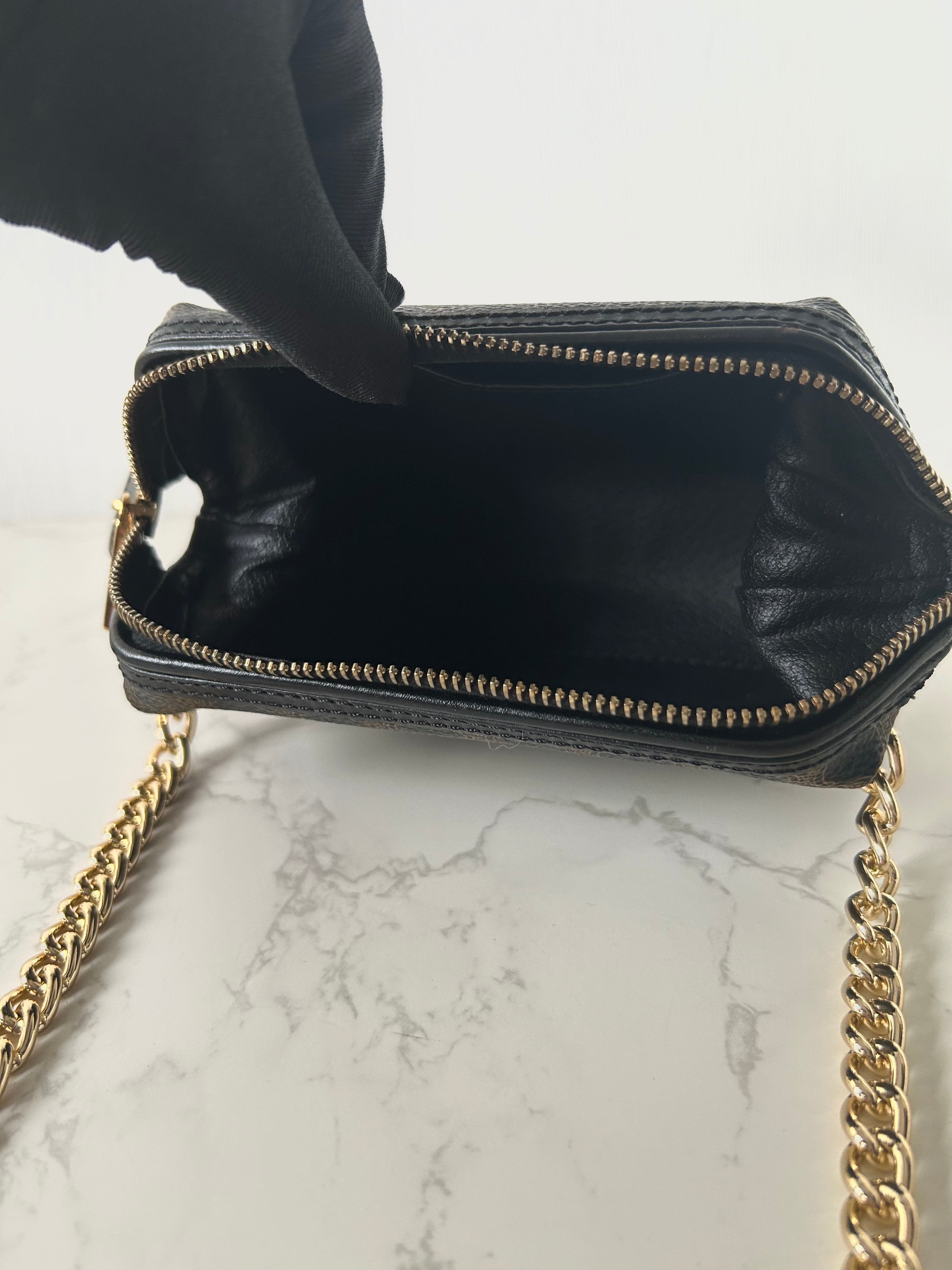 CELINE black old flower cloud leather side bag/crossbody bag/clutch bag
