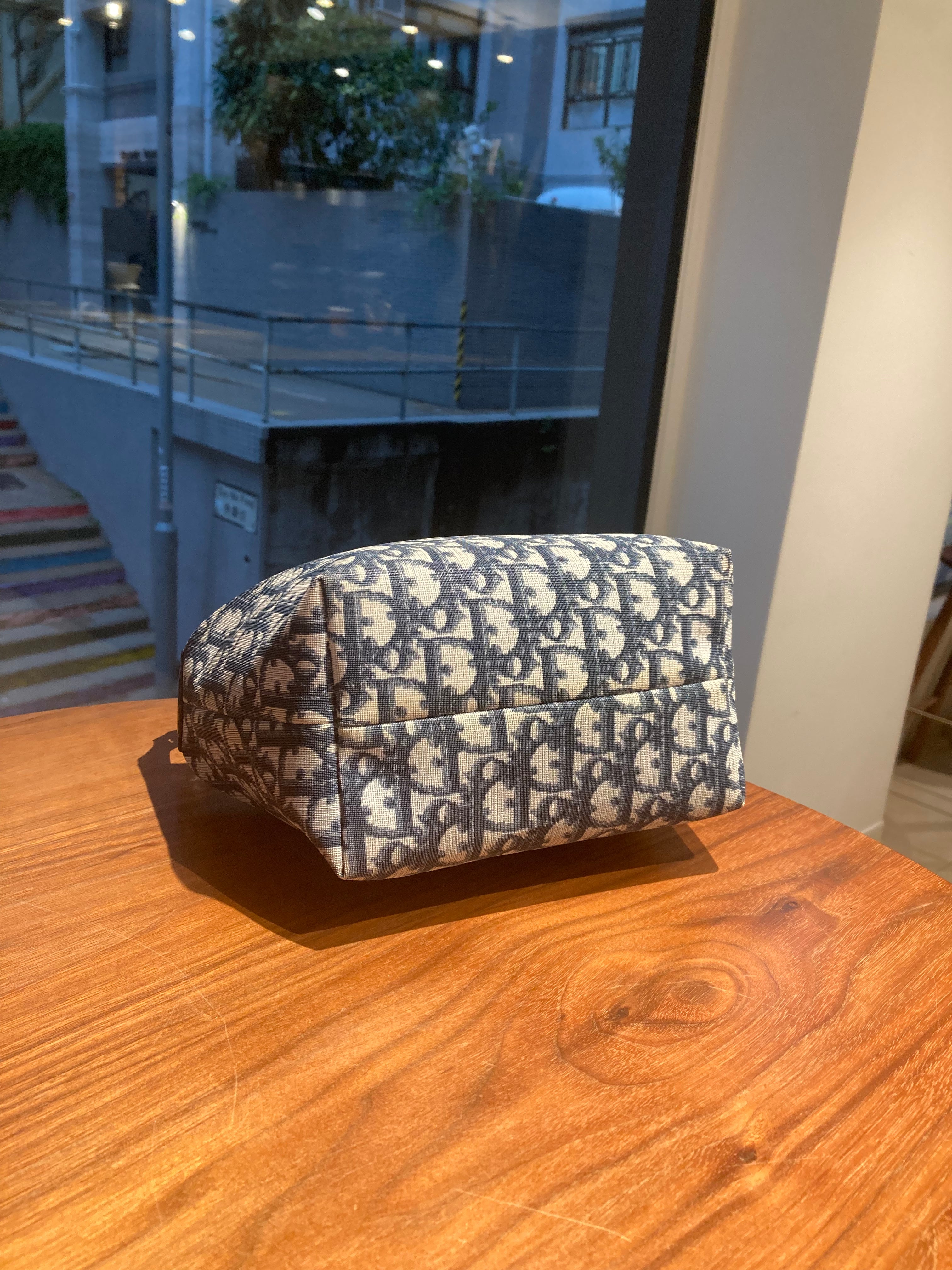 CHRISTIAN DIOR Navy Trotter Monogram Lunch Box Bag