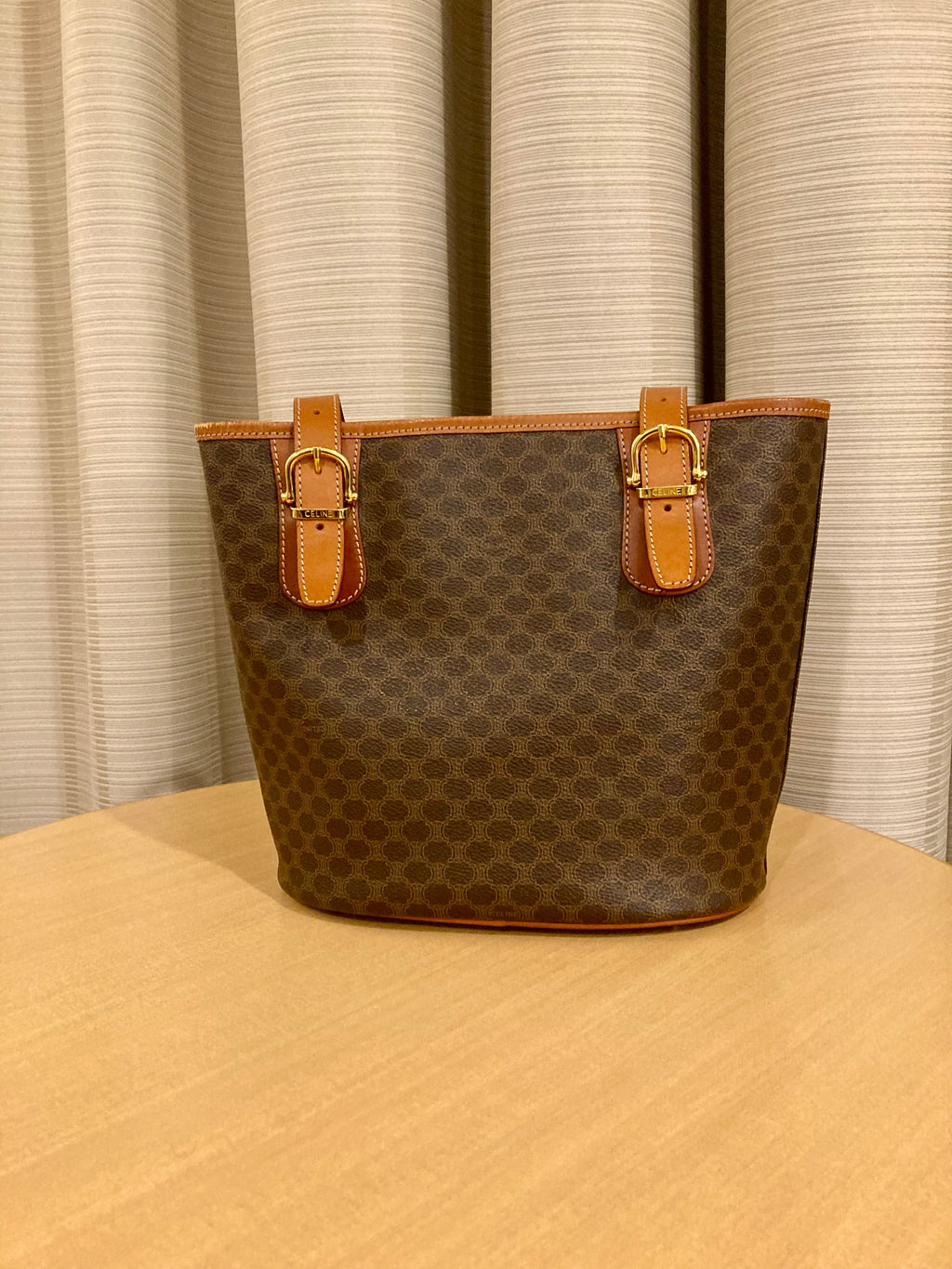 CELINE Brown Macadam Small Tote
