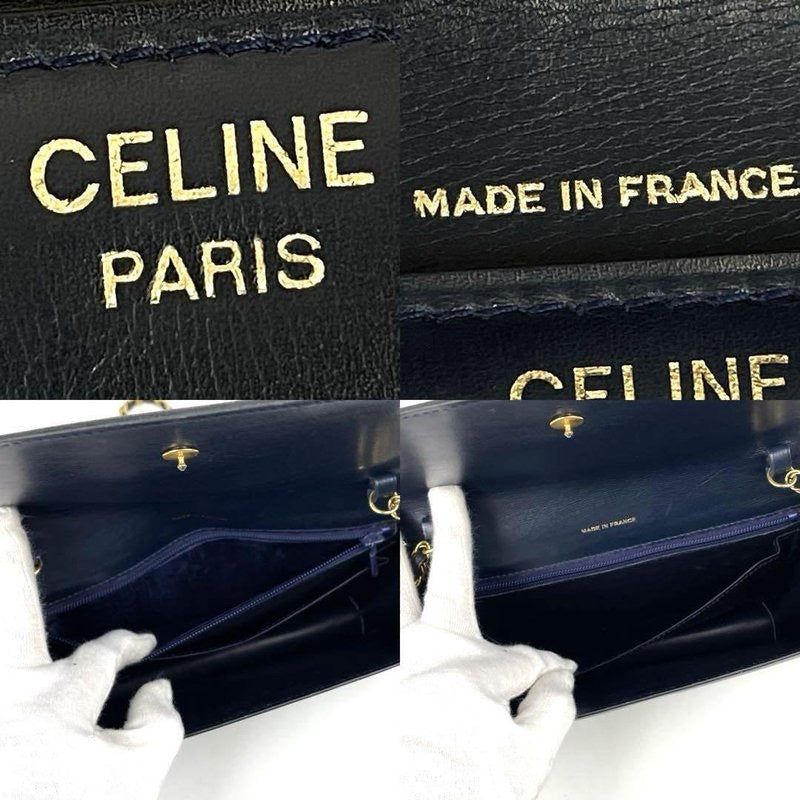 Celine黑藍色凱旋門鏈條斜背包/側背包