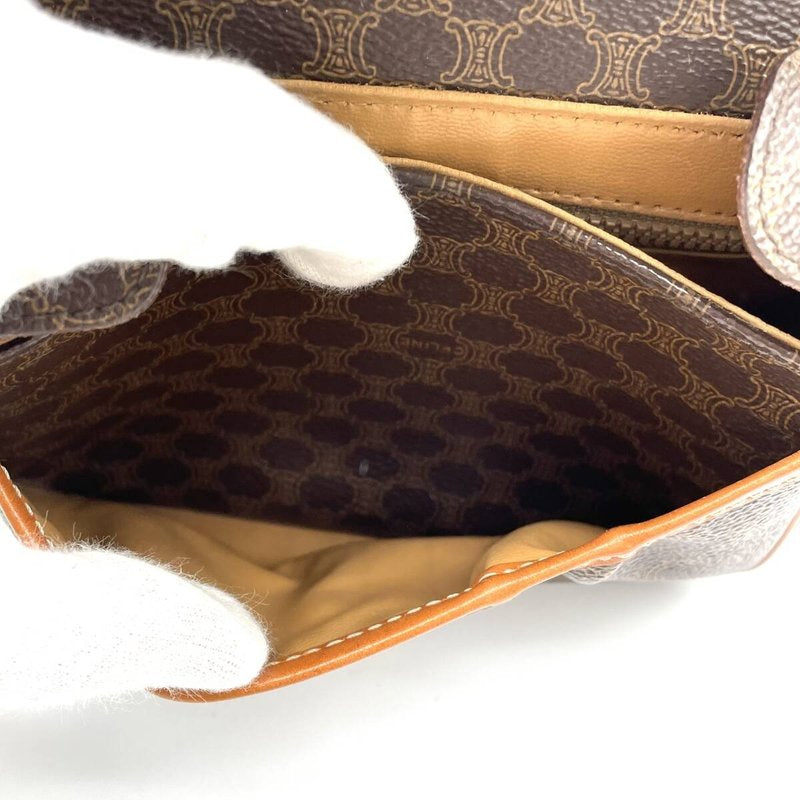 CELINE Brown Monogram Mini Pumpkin Leather Side Bag / Crossbody Bag