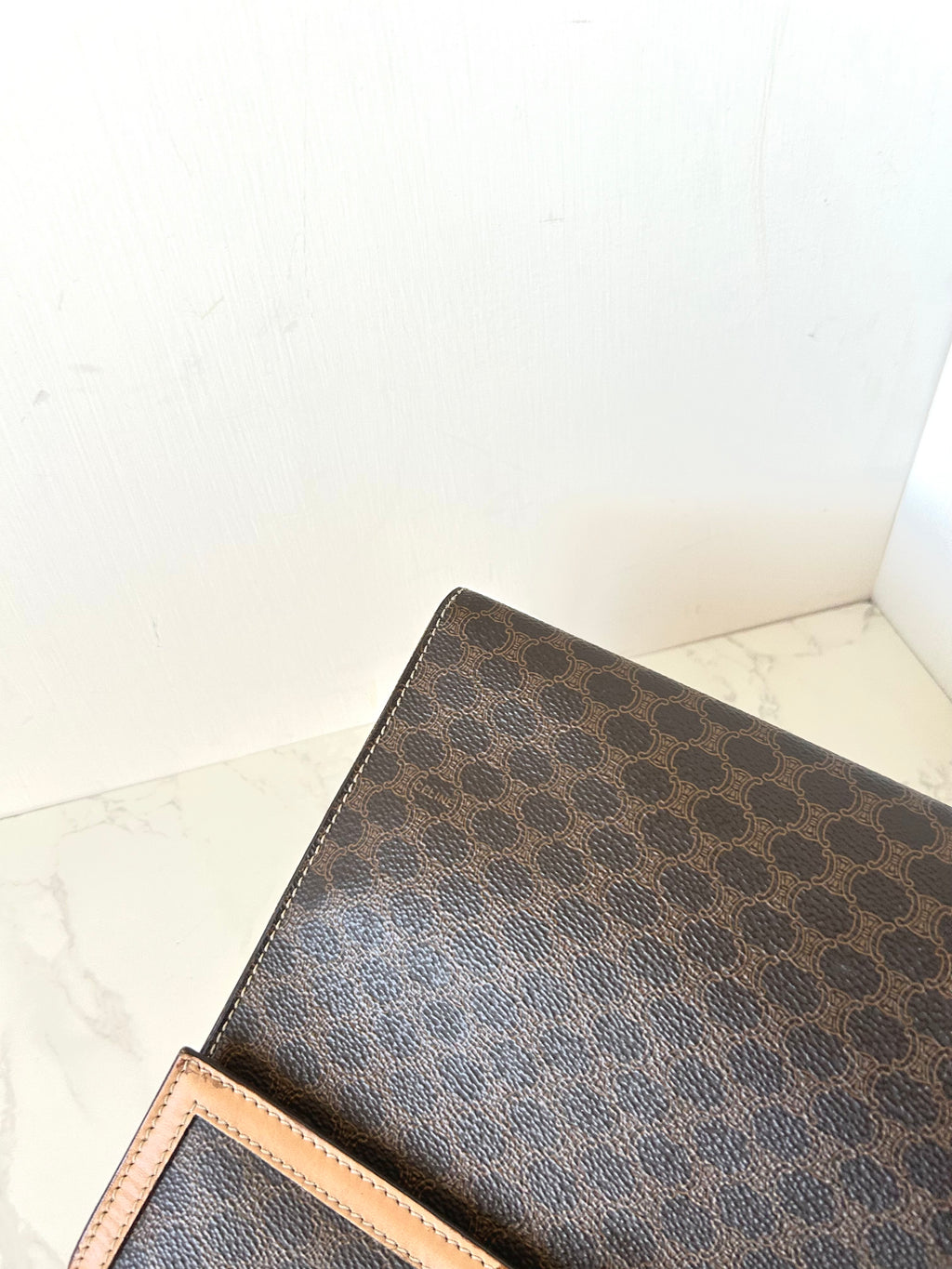 CELINE rare small brown old flower Kelly bag/side bag/crossbody bag/handbag