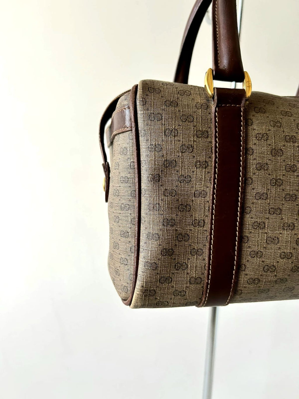 GUCCI Rare Brown Small Boston Bag/Side Bag/Messenger Bag