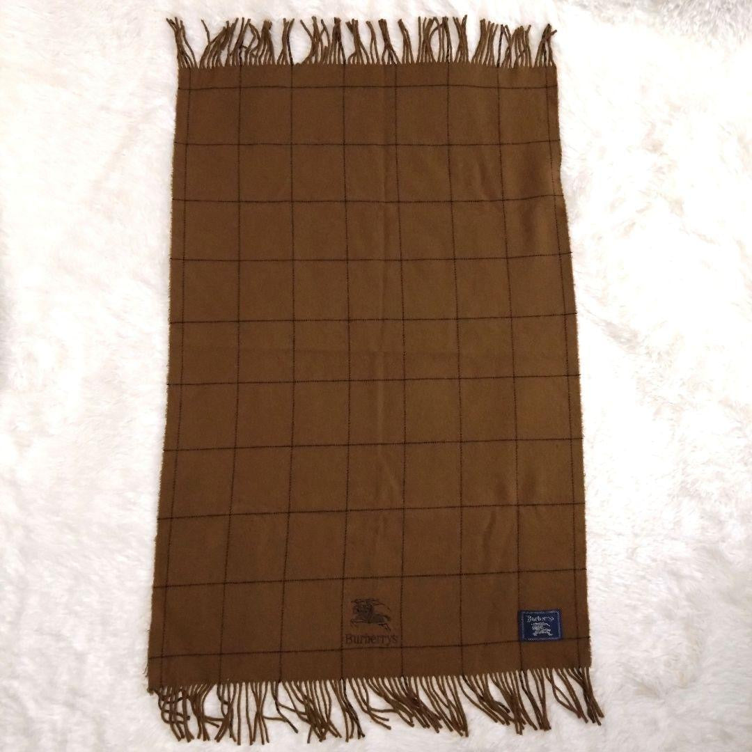 BURBERRYS 駝色幼格紋刺繡圍巾/頸巾· 新春禮品