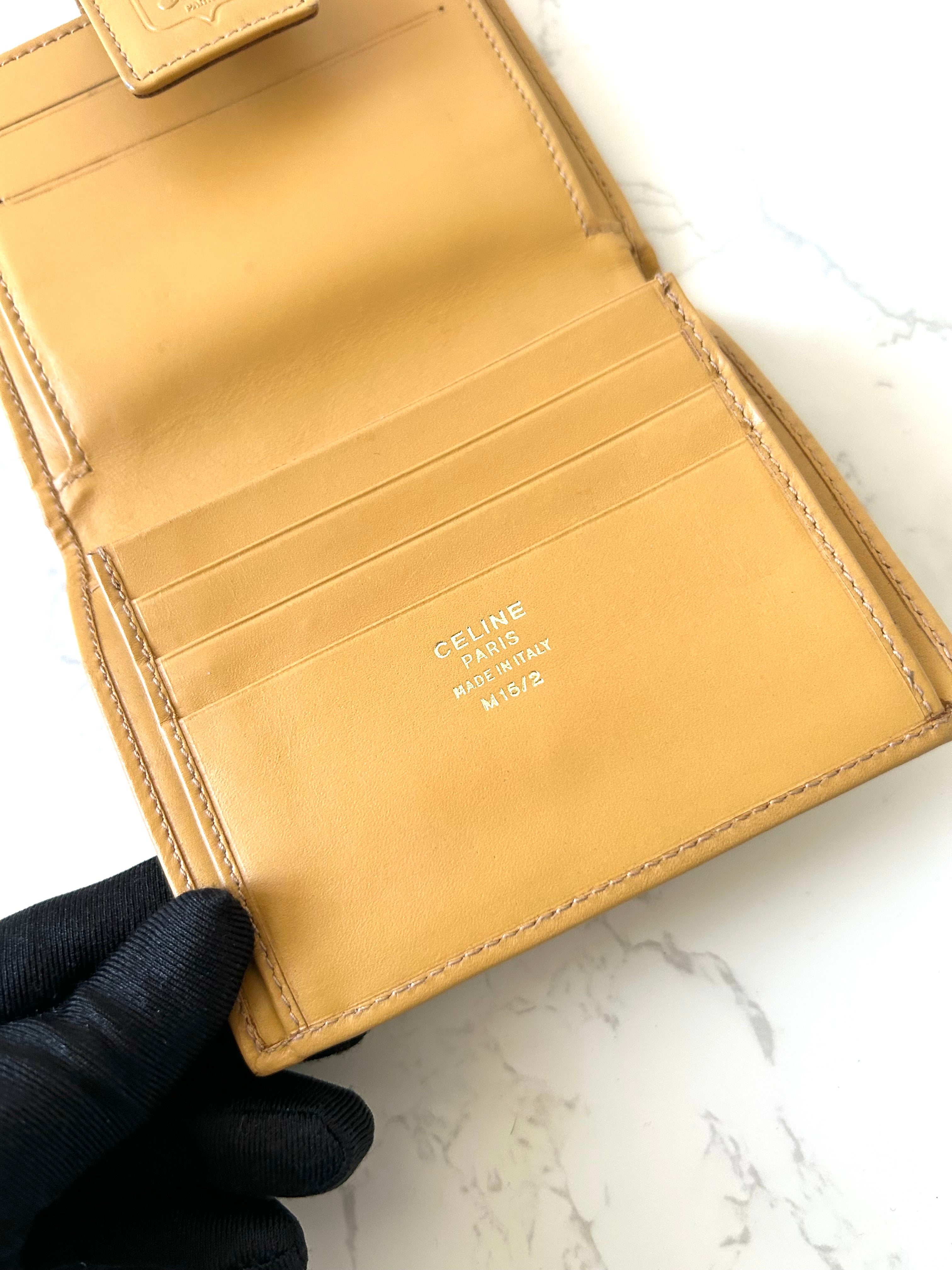 CELINE Beige Brown Presbyopia Arc de Triomphe Short Wallet/Purse/Wallet