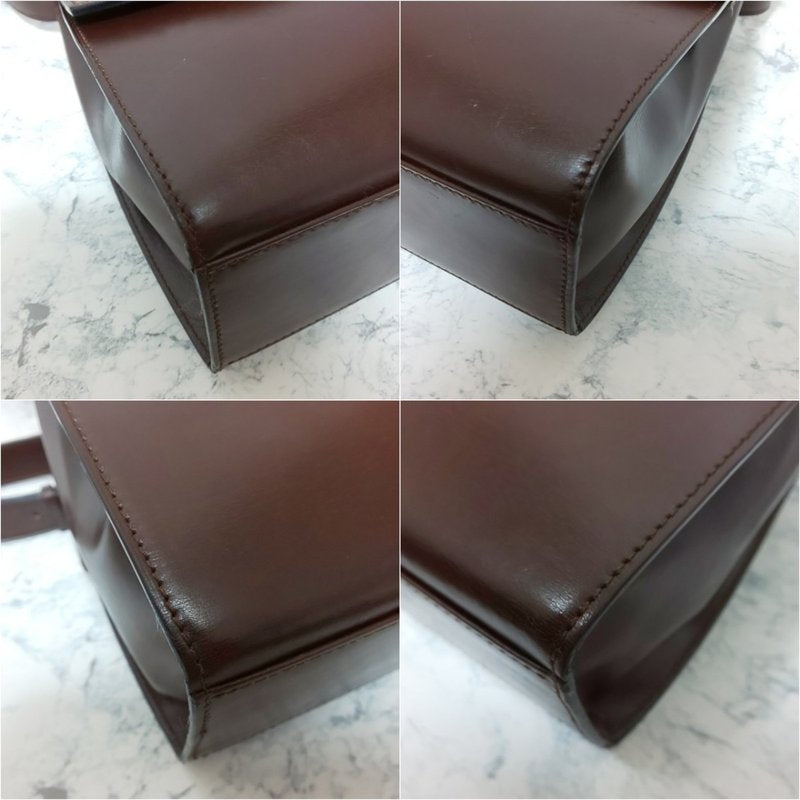CELINE rare coffee pressed planet side backpack / oblique backpack